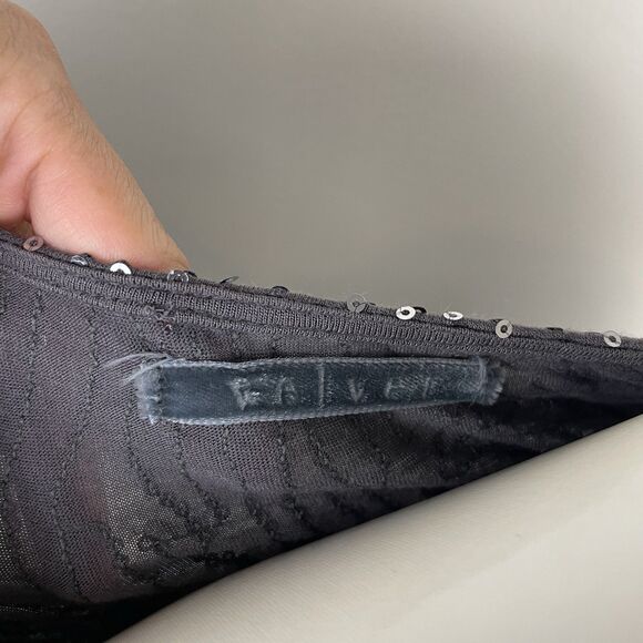 Velvet Women’s Size Petite Gray Sequined Long sleeve Blouse Party Y2K - Picture 6 of 9